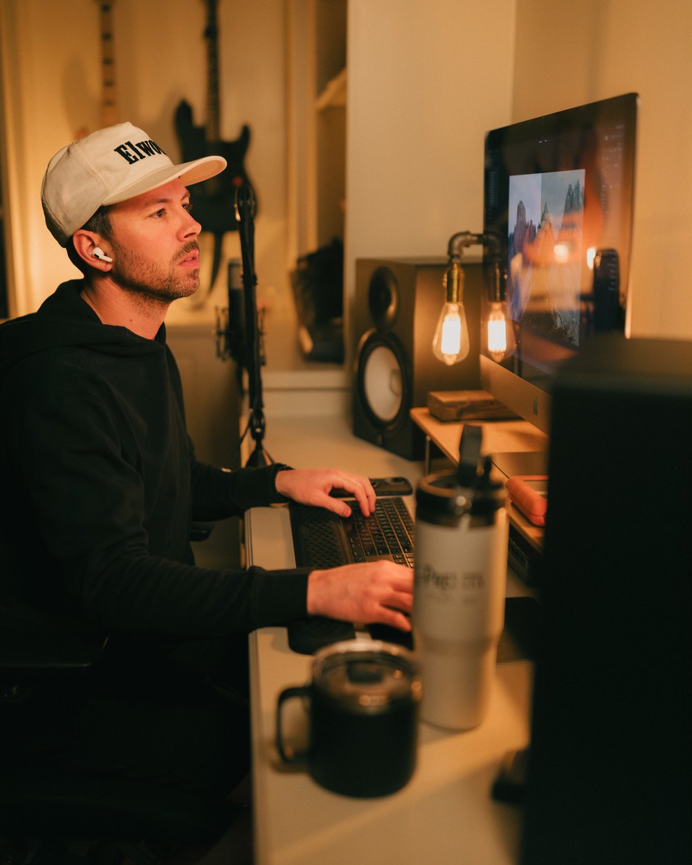 Greg editing in Lightroom